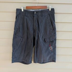 Transnine‎ Cargo Shorts Mens 31 Charcoal Grey Utility Techwear Gorpcore Y2K 13in
